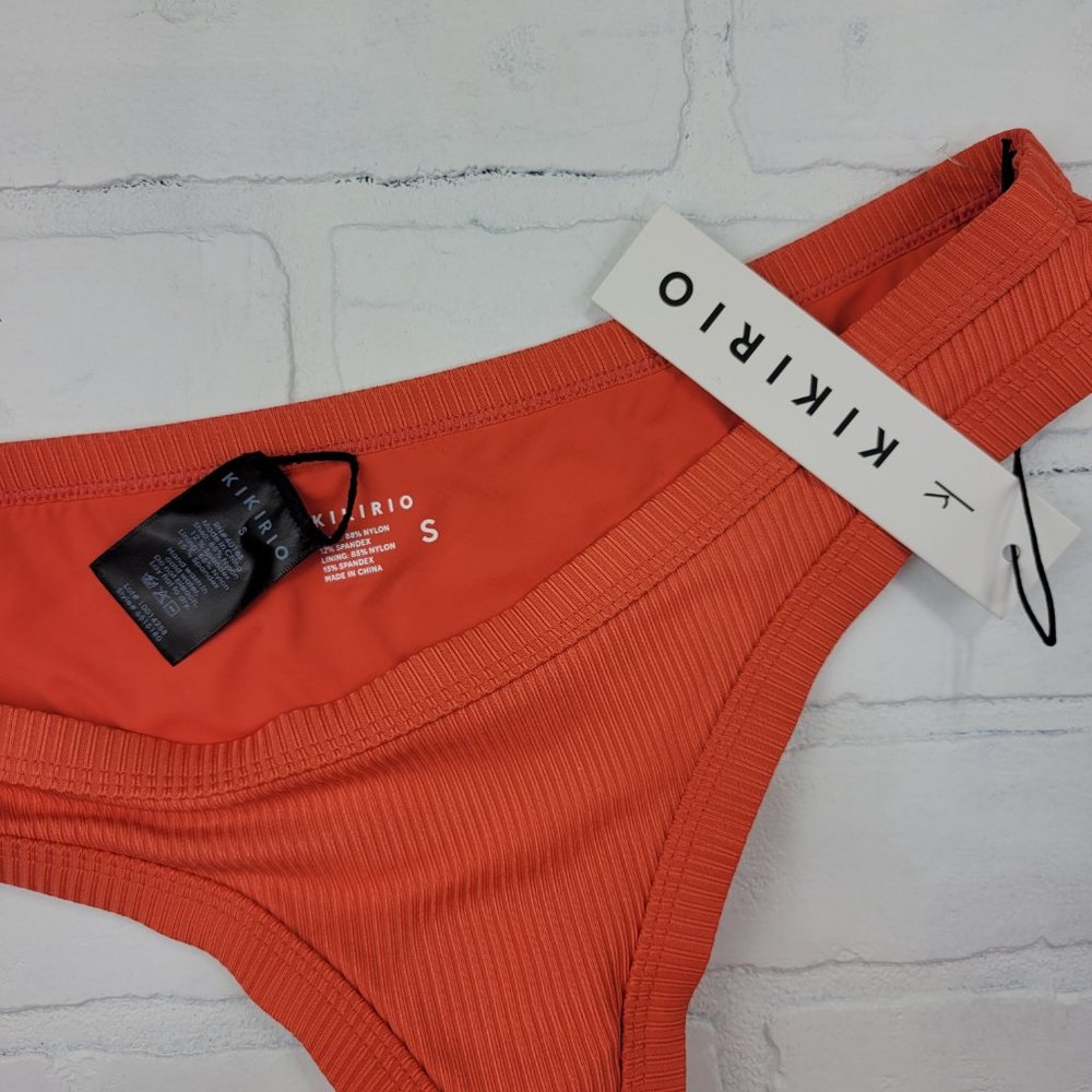 NWT Kikirio | ASOS Ayla Rib Cheeky Hipster Bikini Bottom Mars Orange - Picture 5 of 6